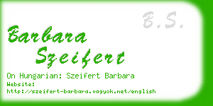 barbara szeifert business card